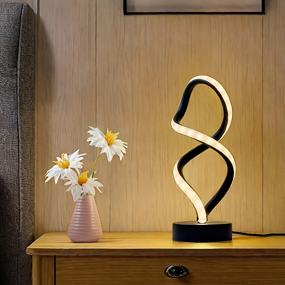 Skorter | SpiraLux - Modern Spiral Table Lamp with Wood Color Settings