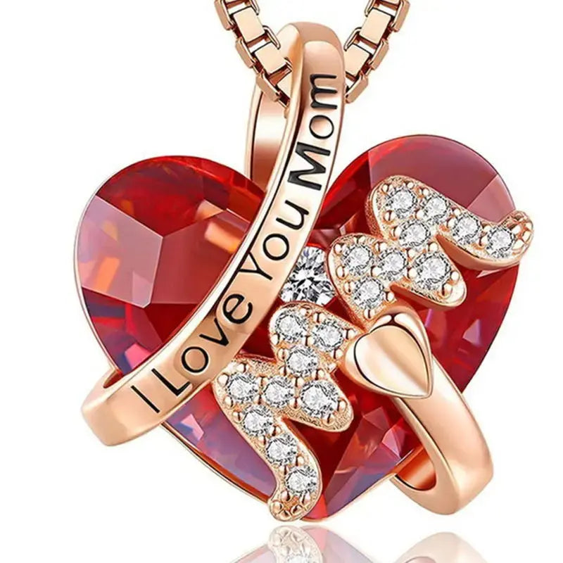 Skorter | "Mom" Crystal Heart Pendant