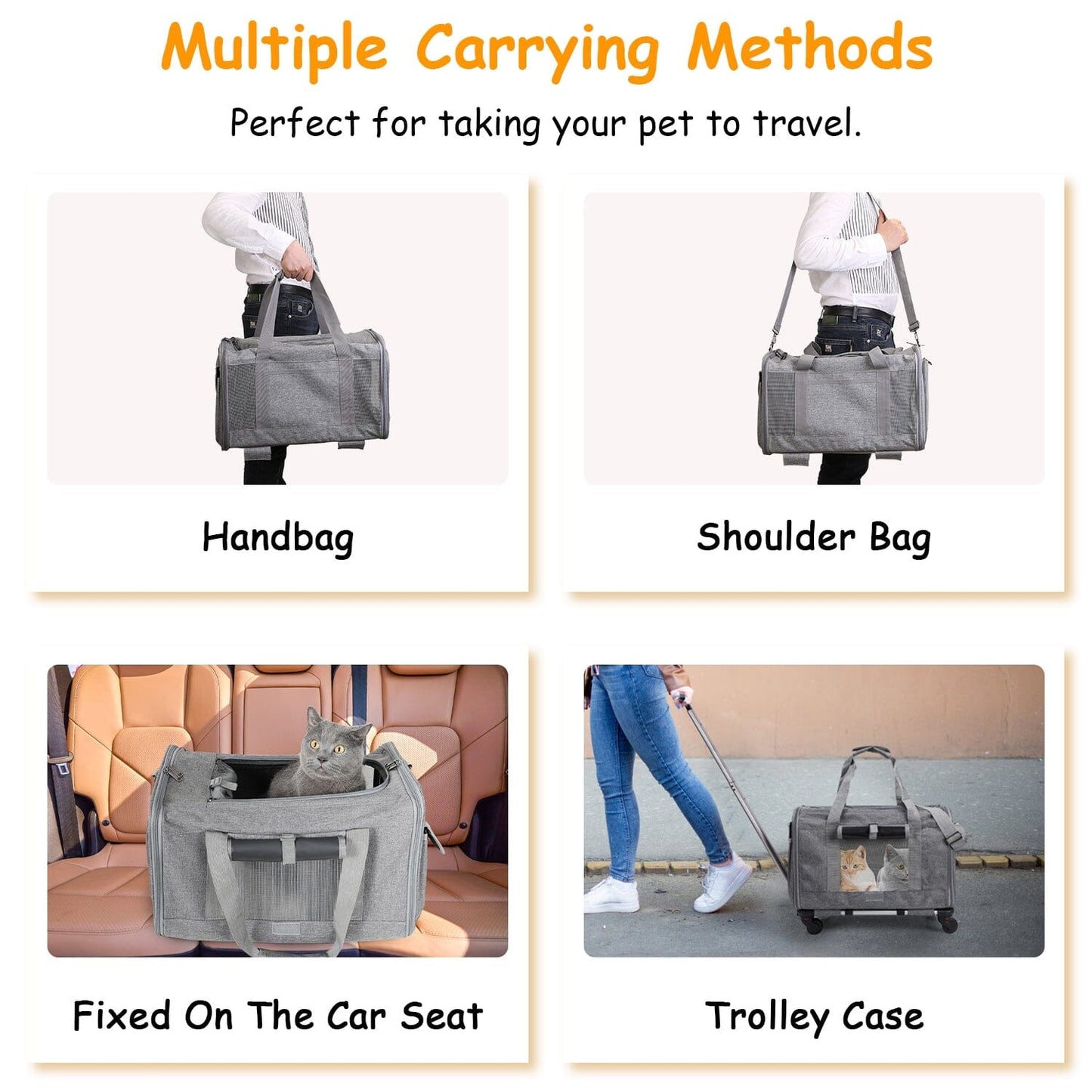 Skorter | Fly approved rolling pet carrier with telescopic handle shoulder strap