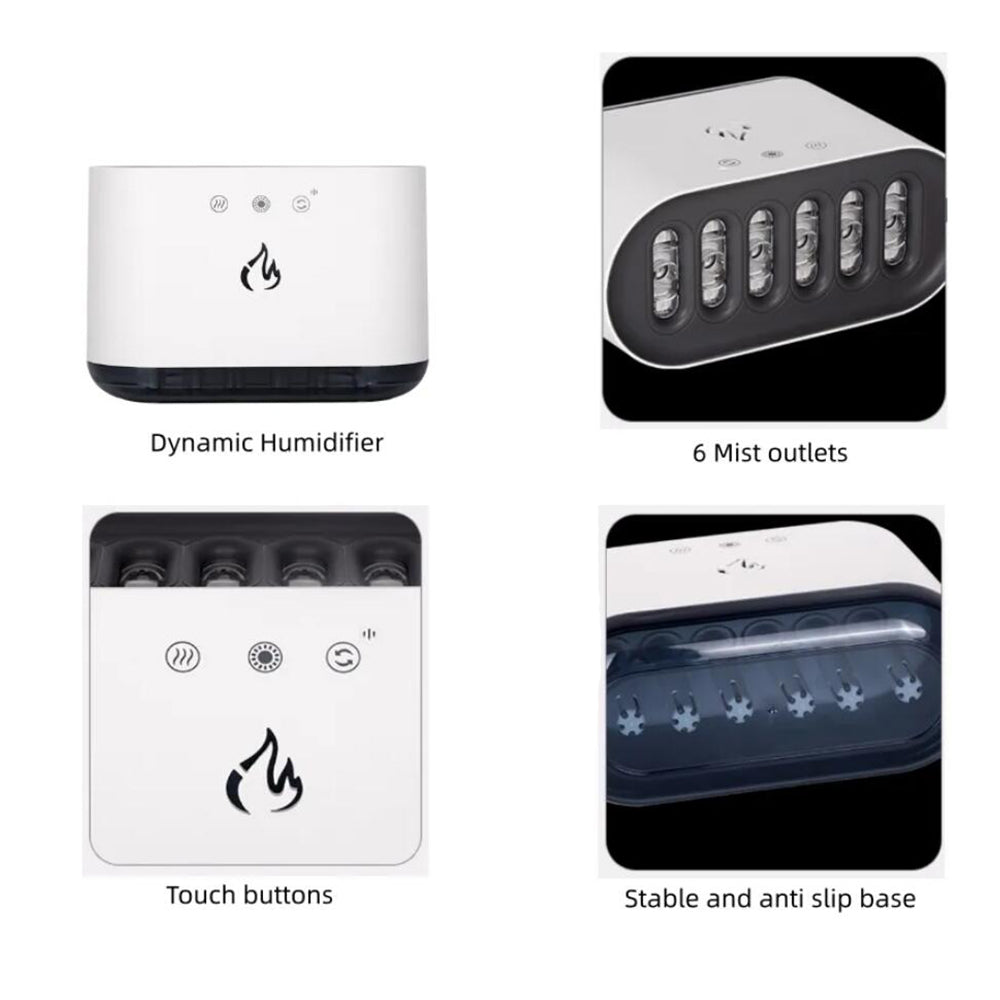 Skorter | Airmist Pro – Ultrasonic Humidifier with LED Light & 6 Nozzles