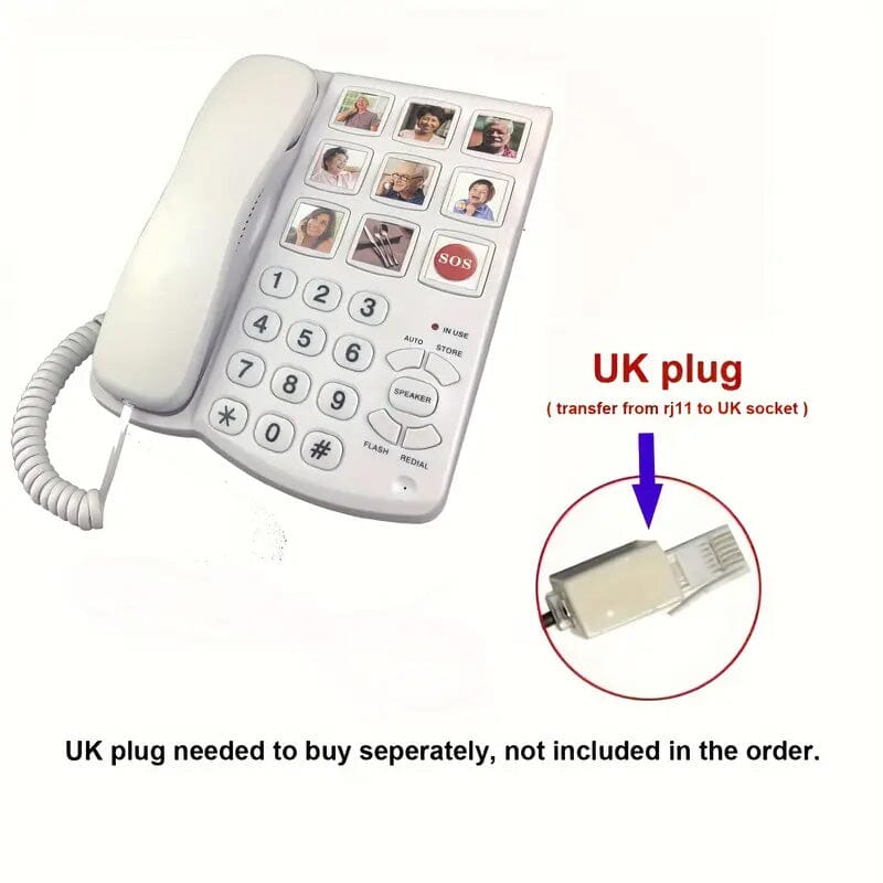 Skorter | Amplified One Button Touch Big Button Corded Telephone with Speaker