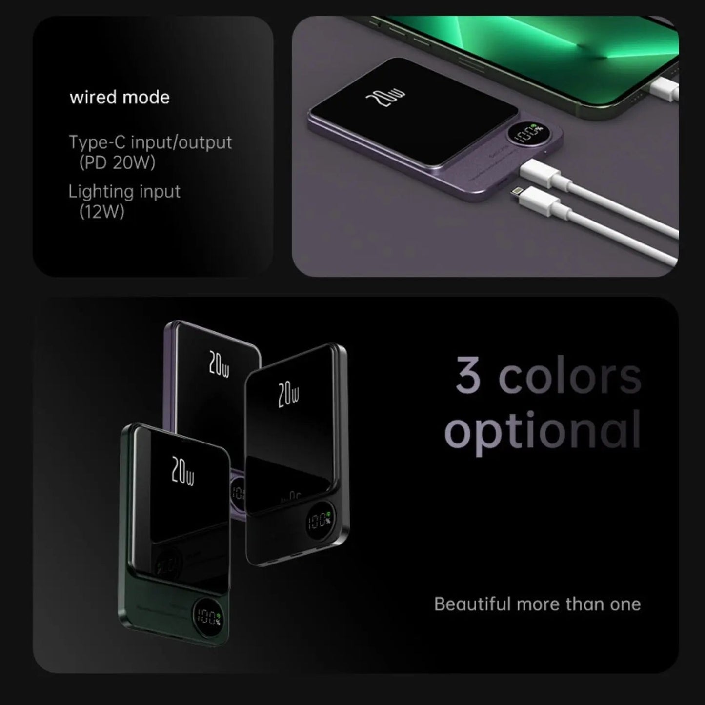 Skorter | Magnetic Fast Charging Power Bank – Wireless, High-Capacity Backup Battery for All Devices