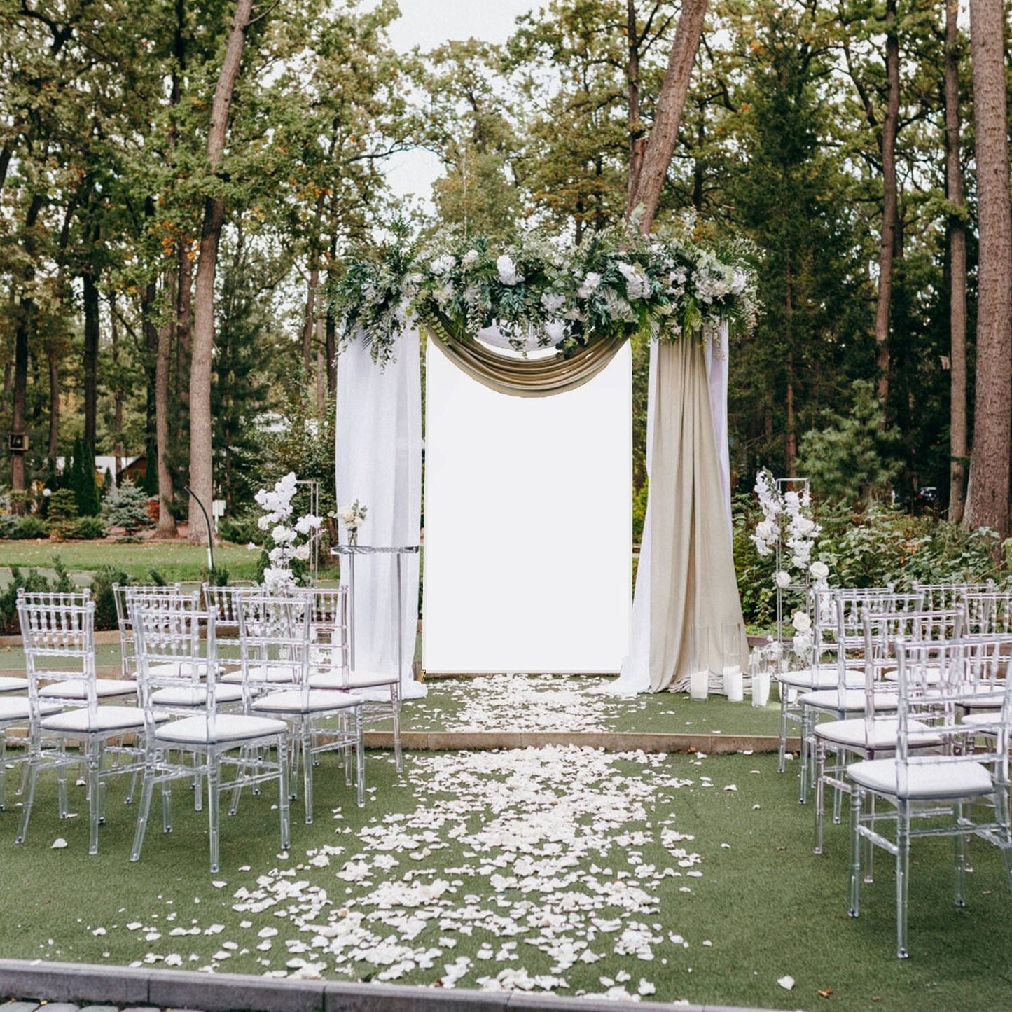 Skorter | Arch Background Stand Cover White Spandex Custom Double-Sided Background Covering