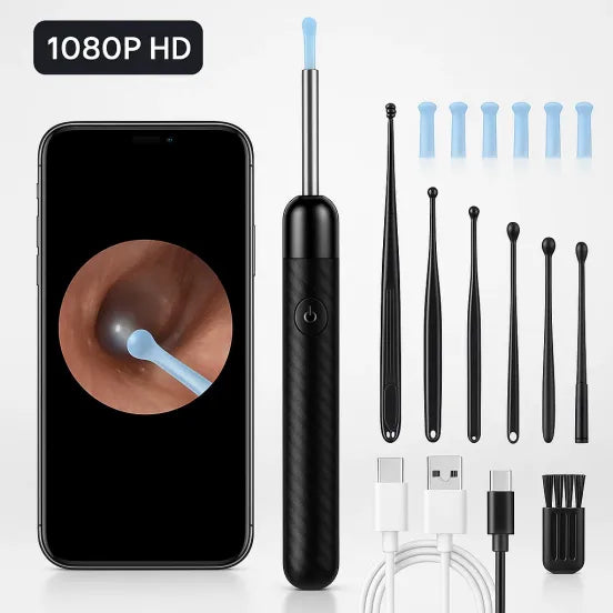 Skorter | Ear Wax Removal Tool | 1080P HD Camera, LED Lights & Adjustable Scoops for Safe Ear Hygiene at Home