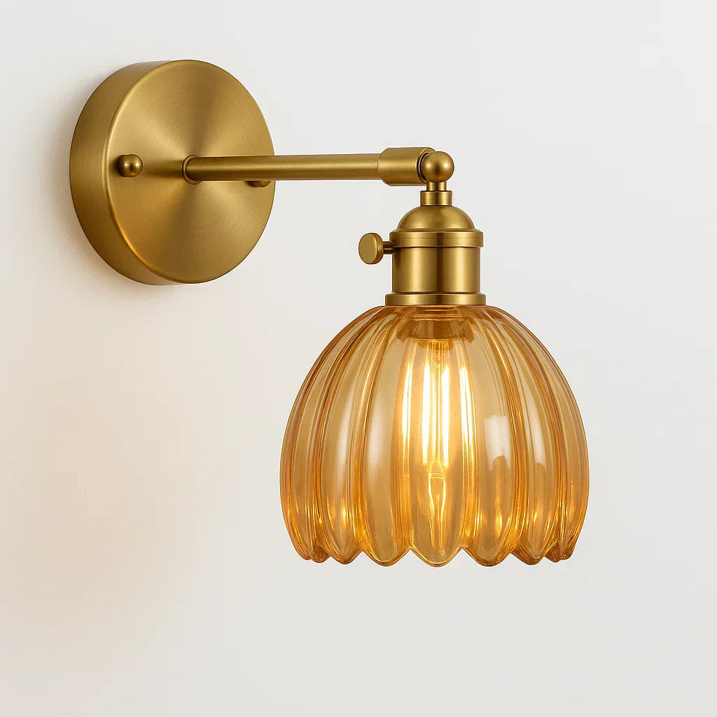 Skorter | Retro Wall Lamp | Glass Tulip Shade Vintage Wall Light