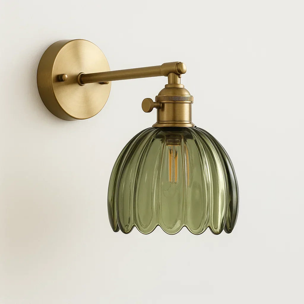 Skorter | Retro Wall Lamp | Glass Tulip Shade Vintage Wall Light