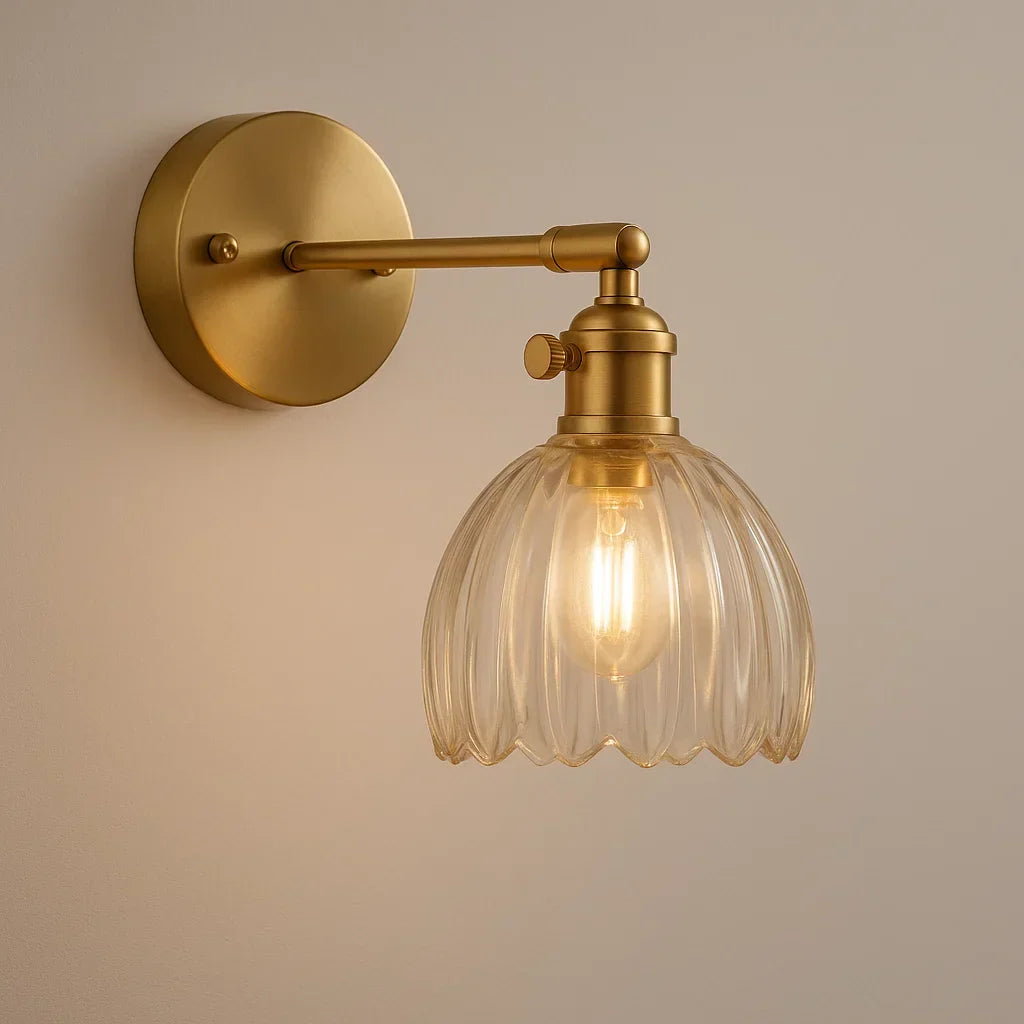Skorter | Retro Wall Lamp | Glass Tulip Shade Vintage Wall Light