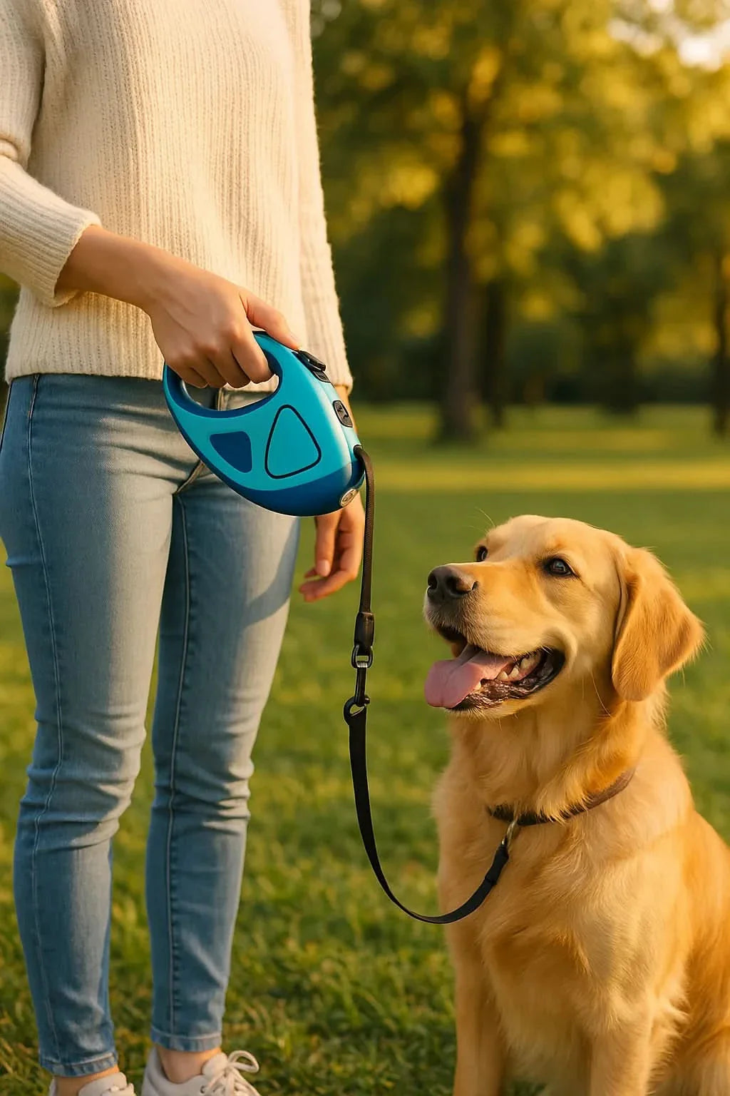 Skorter | BRIGHTLEASH – LED dog leash with reflectors & retraction mechanism for safe walks