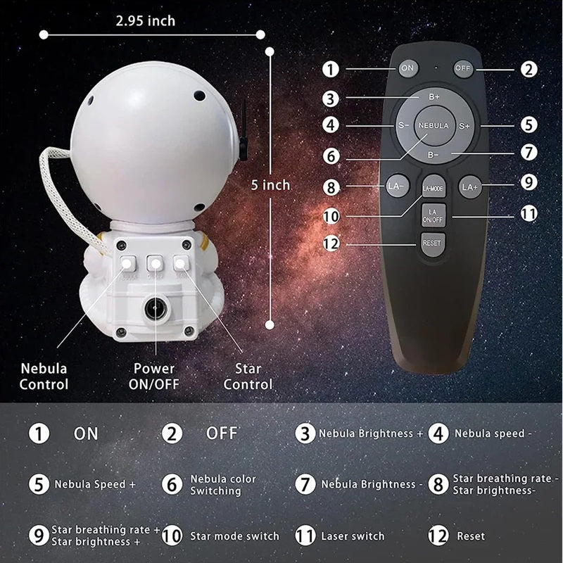 Skorter | Astronaut Galaxy Projector LED Night Light