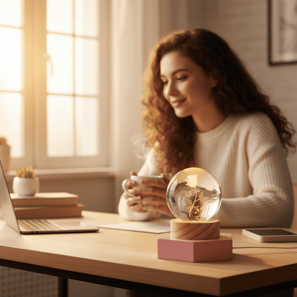Skorter | AURASHINE – 3D LED Crystal Lamp for Dreamy Night Ambiance