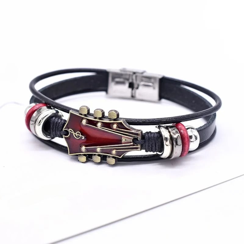 Skorter | AXECHORD – Guitar Leather Bracelet with Vintage-Inspired Design