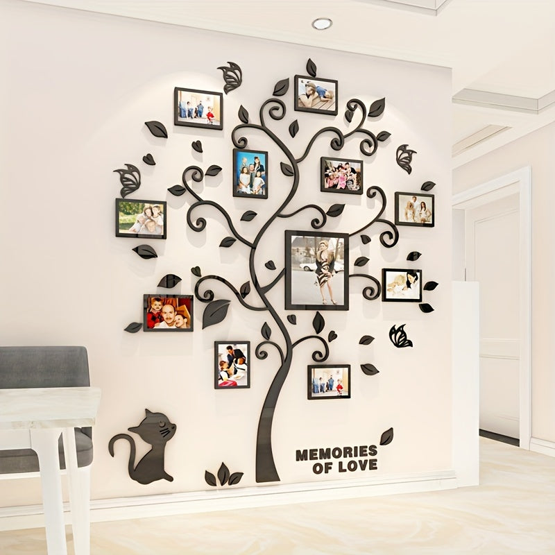 Skorter | 1 Set Acrylic Wall Decoration - 3D Creative Photo Tree for Family & Pets, Self-Adhesive Wall Sticker for Living Room, Hallway, Veranda, Share Special Memories