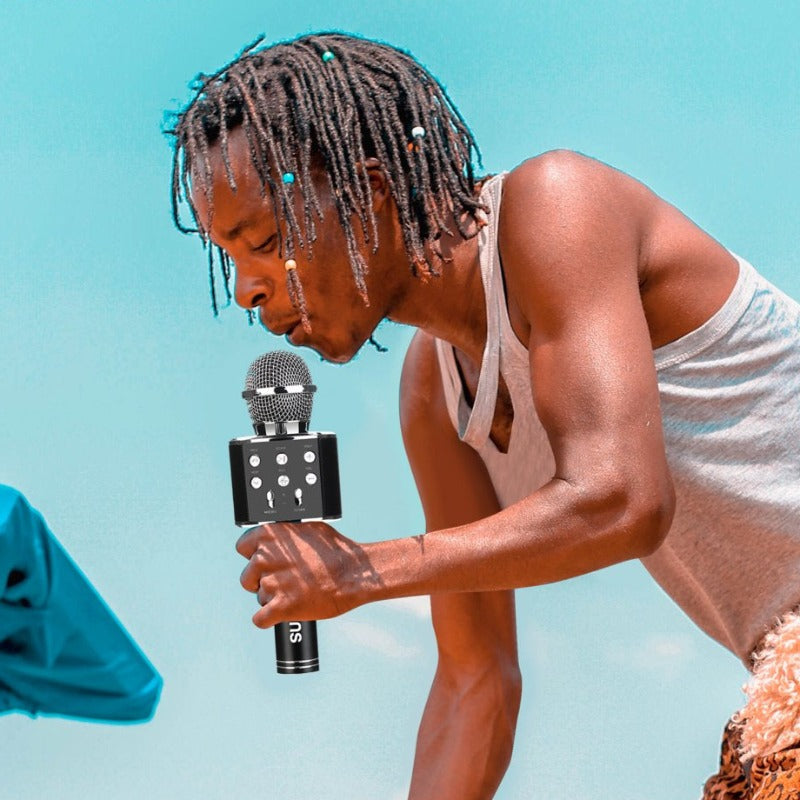 Skorter | Portable Karaoke Microphone - Microphone with Built-in Bluetooth Speaker - Compatible with IOS and Android Devices