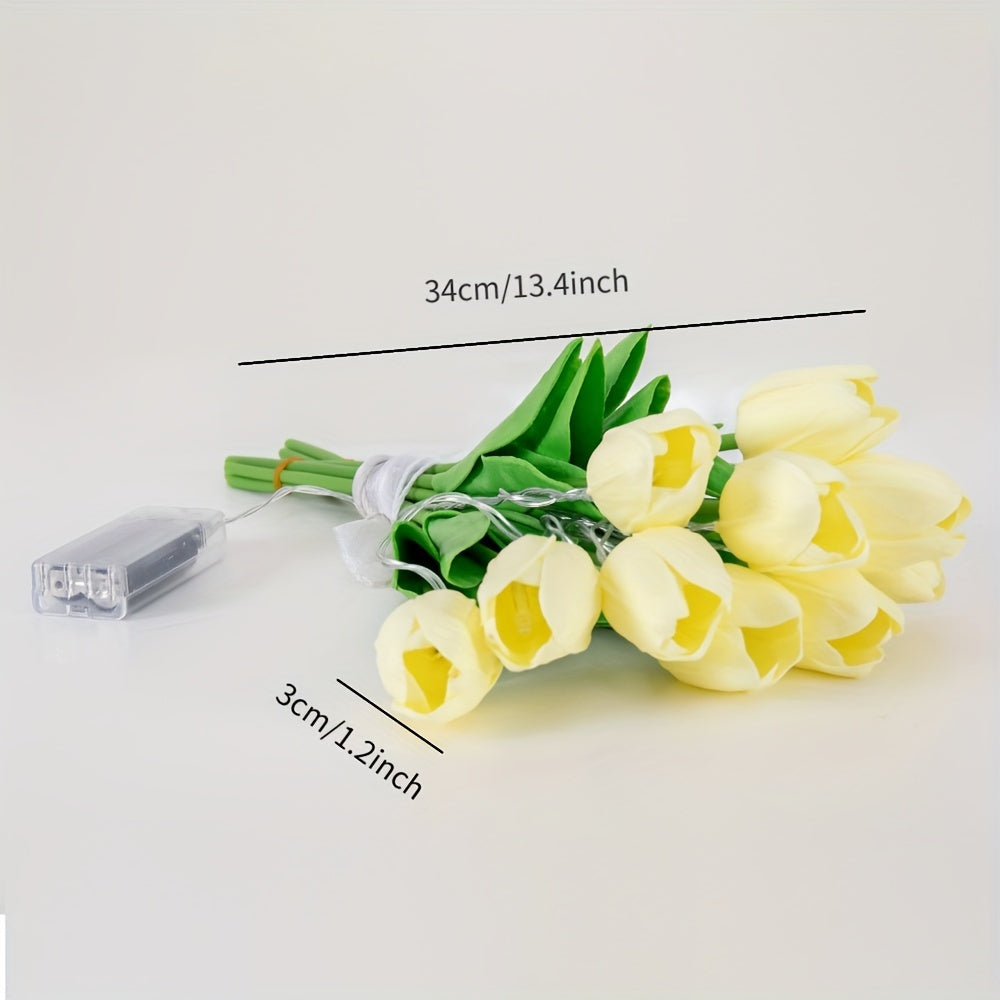 Skorter | LumiBloom - 10 Pieces Tulip LED Lamps, Handmade Bouquet Table Lamps, Perfect