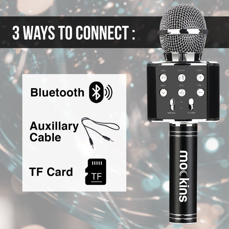 Skorter | Portable Karaoke Microphone - Microphone with Built-in Bluetooth Speaker - Compatible with IOS and Android Devices