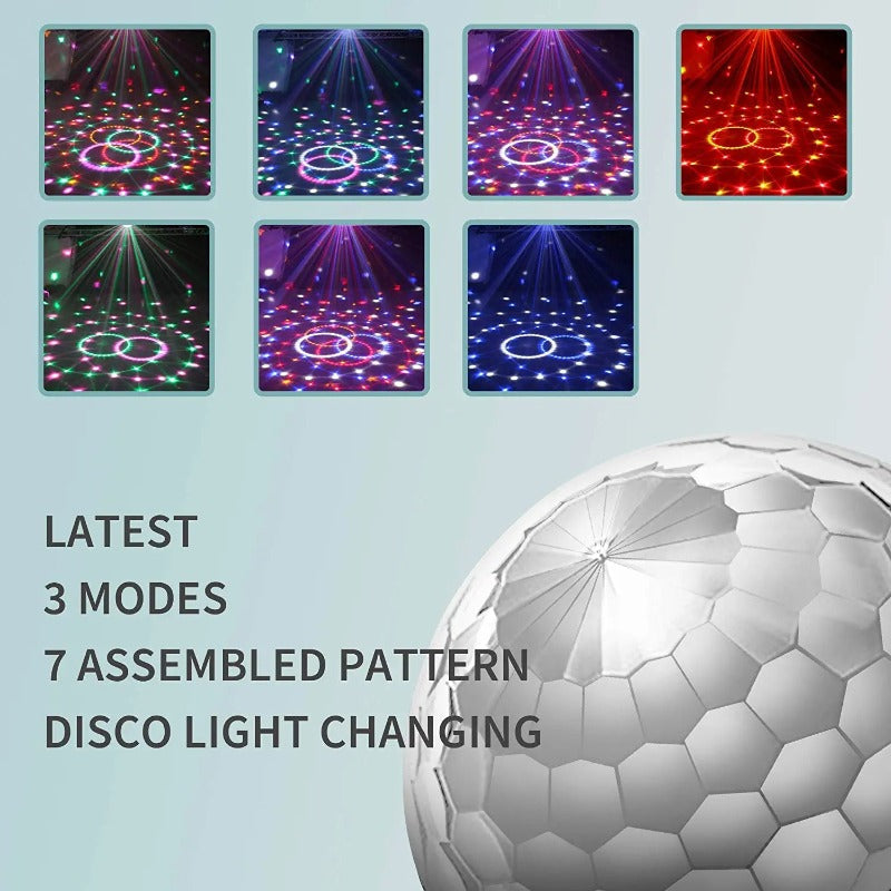 Skørter | 3 Pack DJ Disco Ball Strobe Light with 7 Colors - Sound Activated with Remote Control