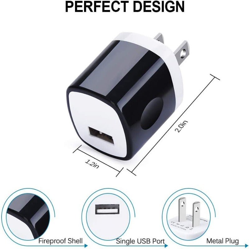 Skorter | 10 Pack USB Plug Charging Cube Block