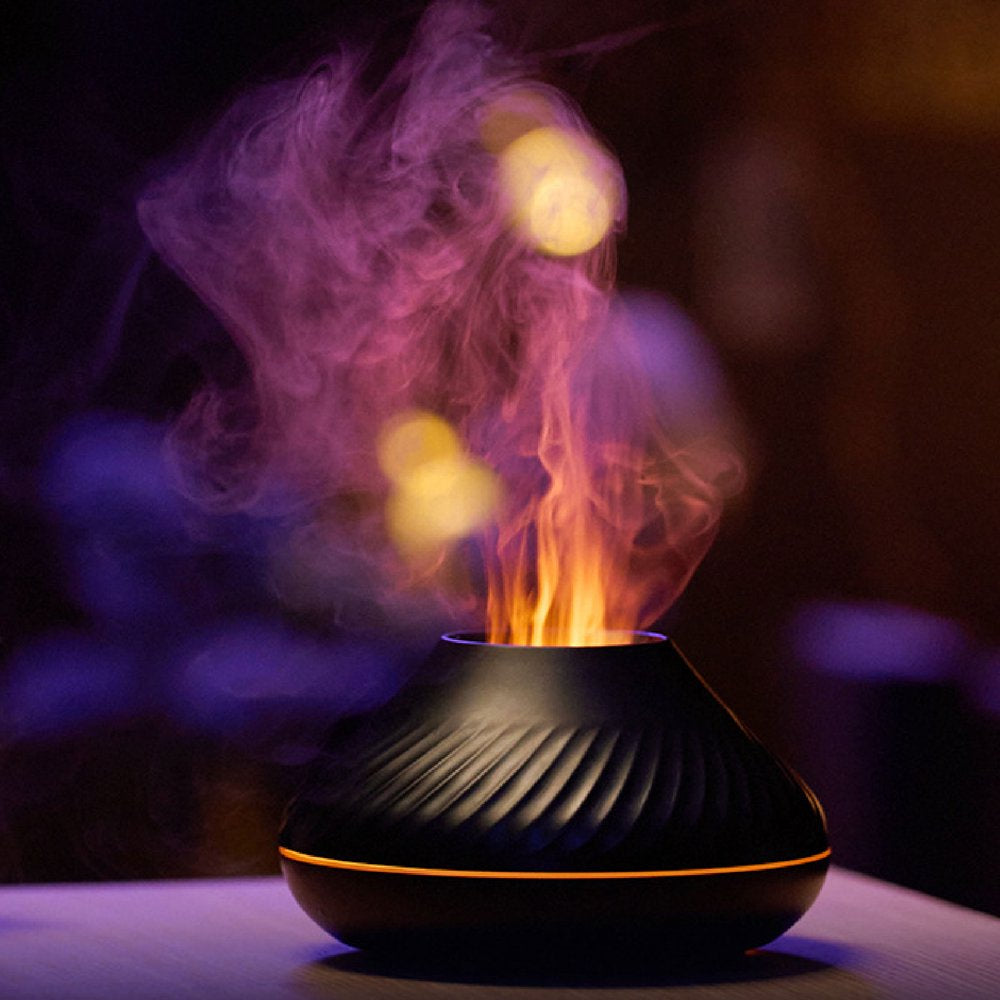 Skorter | Flame Air Purifier - 130ml Essential Oil Flame Air Purifier Humidifier with Fire LED Light with Automatic Off Protection