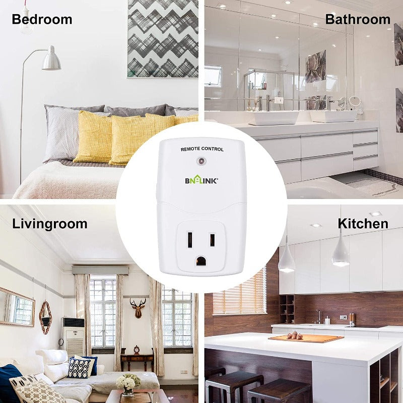 Skørter | Wireless remote control outlet switch strap socket for household appliances, wireless remote light switches (2 remote controls + 5 outlets)