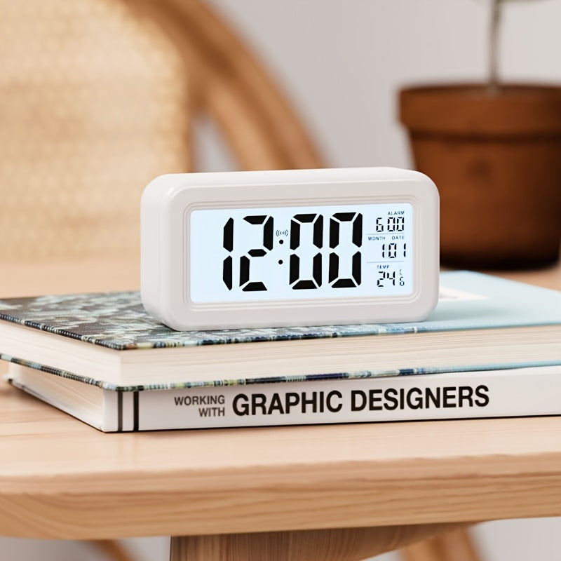 Skorter | Digital Alarm Clock with LCD Screen - Date and Temperature Display