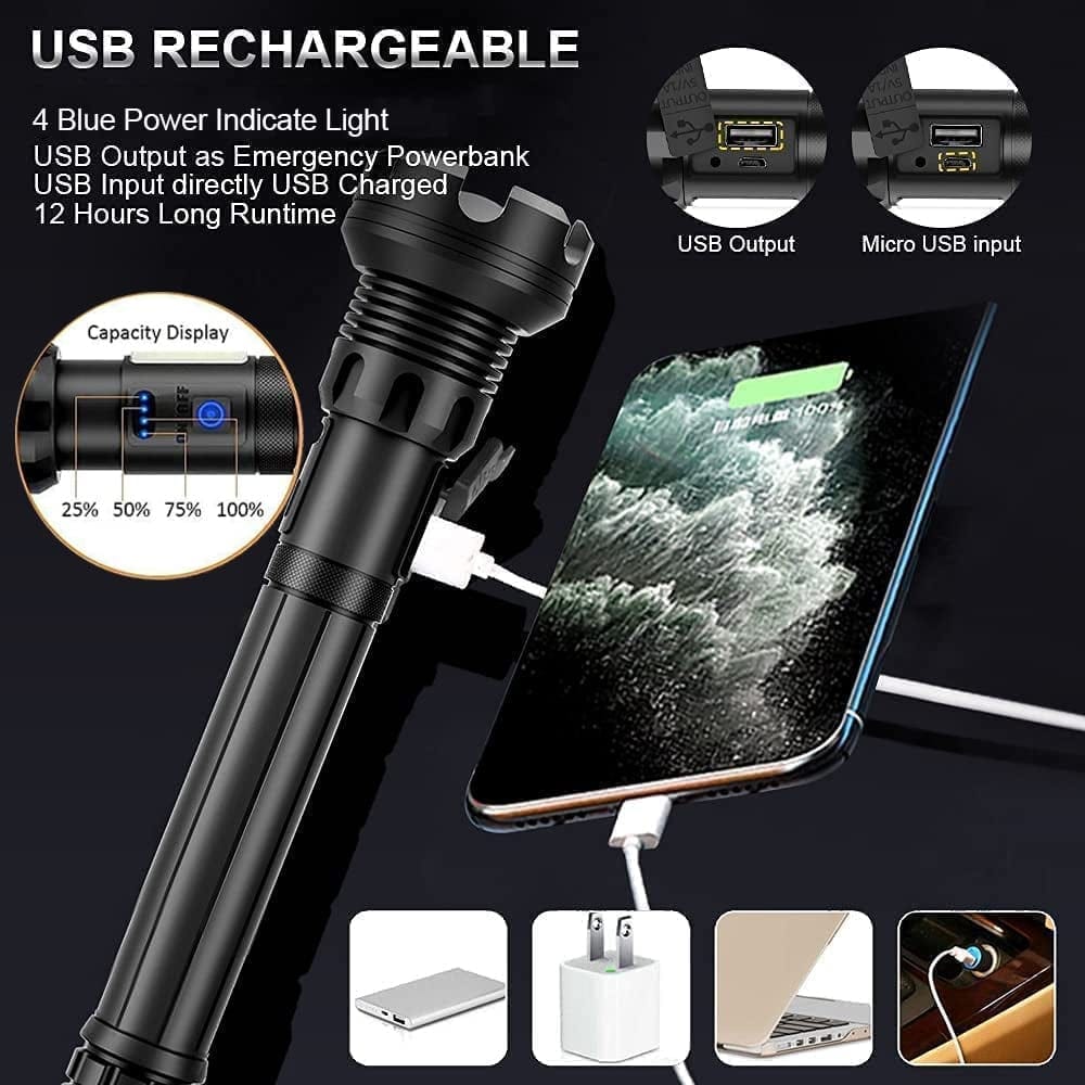 ApexBeam™ LED Rechargeable Tactical Laser Flashlight