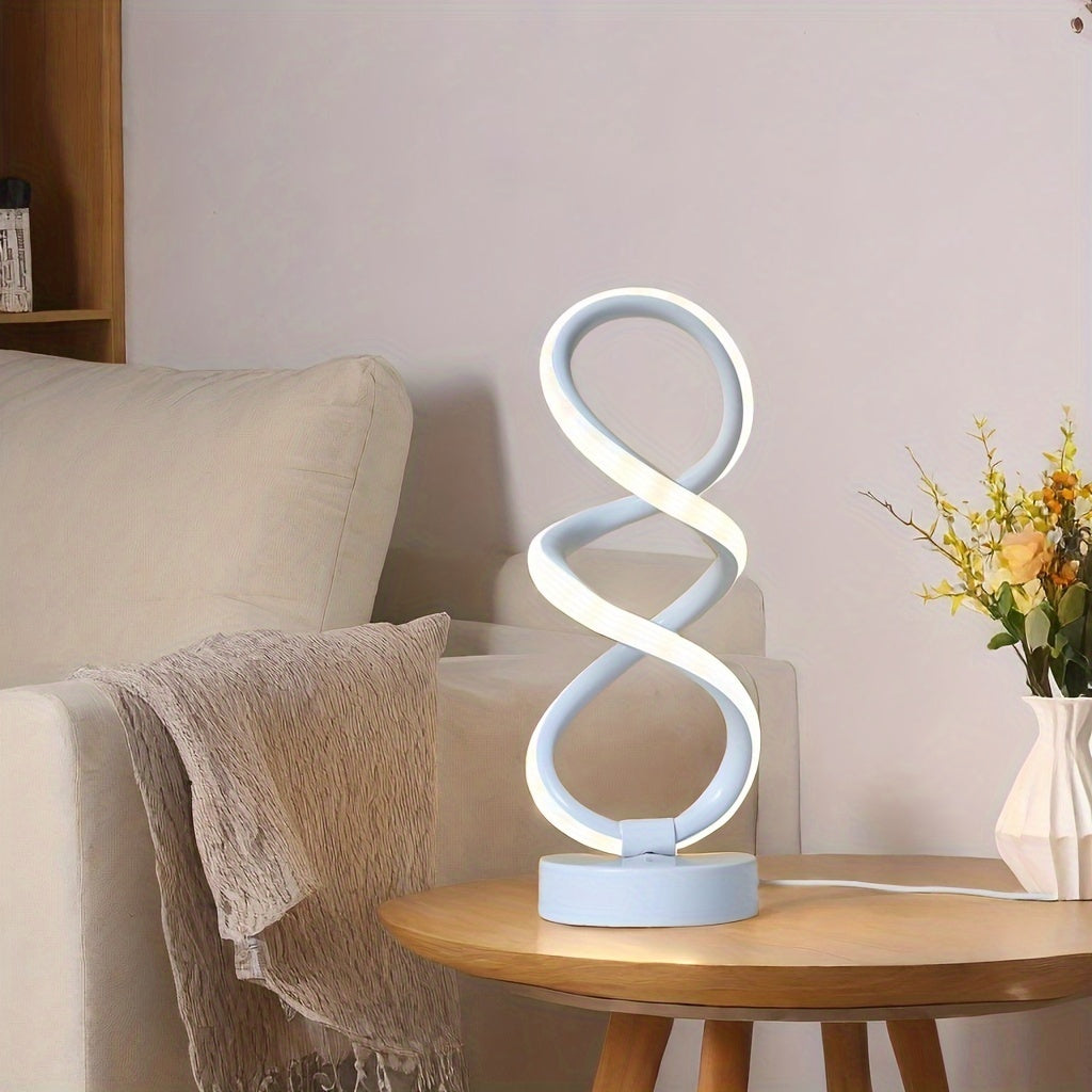 Skorter | SpiraLux - Modern Spiral Table Lamp with Wood Color Settings