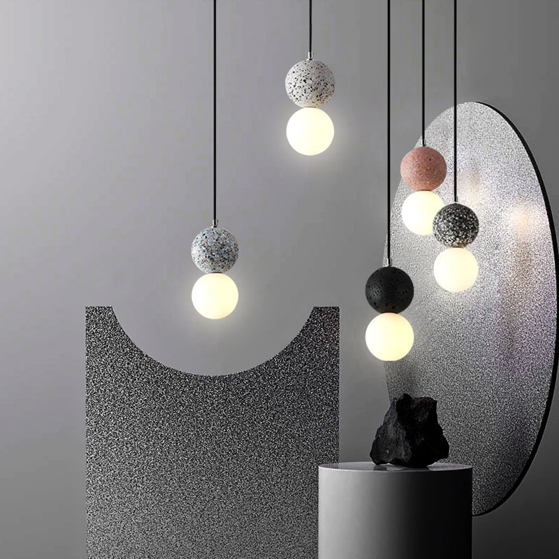 Skorter | Aurora Small Modern LED Ceiling Lamps - Black and White Glass for Dining Table