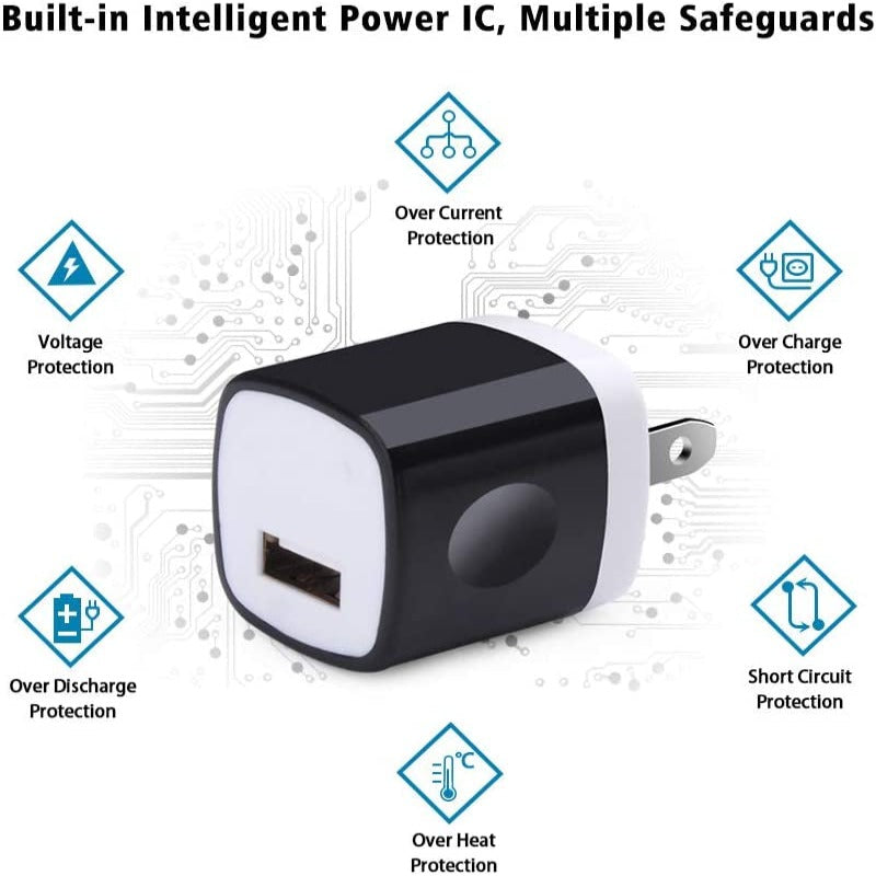 Skorter | 10 Pack USB Plug Charging Cube Block
