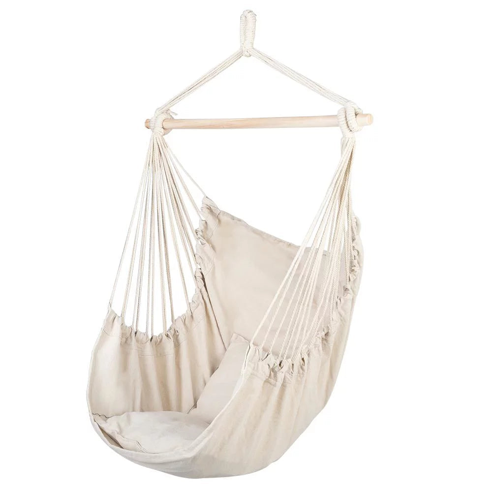 Skørter | Hanging Rope Swing Chair Hammock with Two Cushions