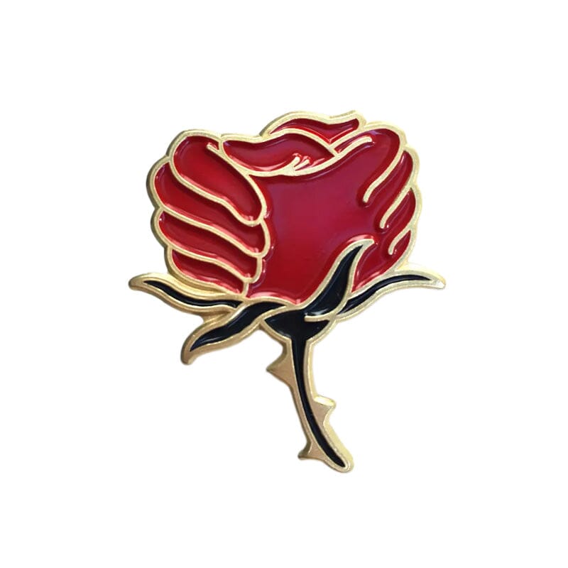 Skorter | And Crystal Brooch With Red Rose