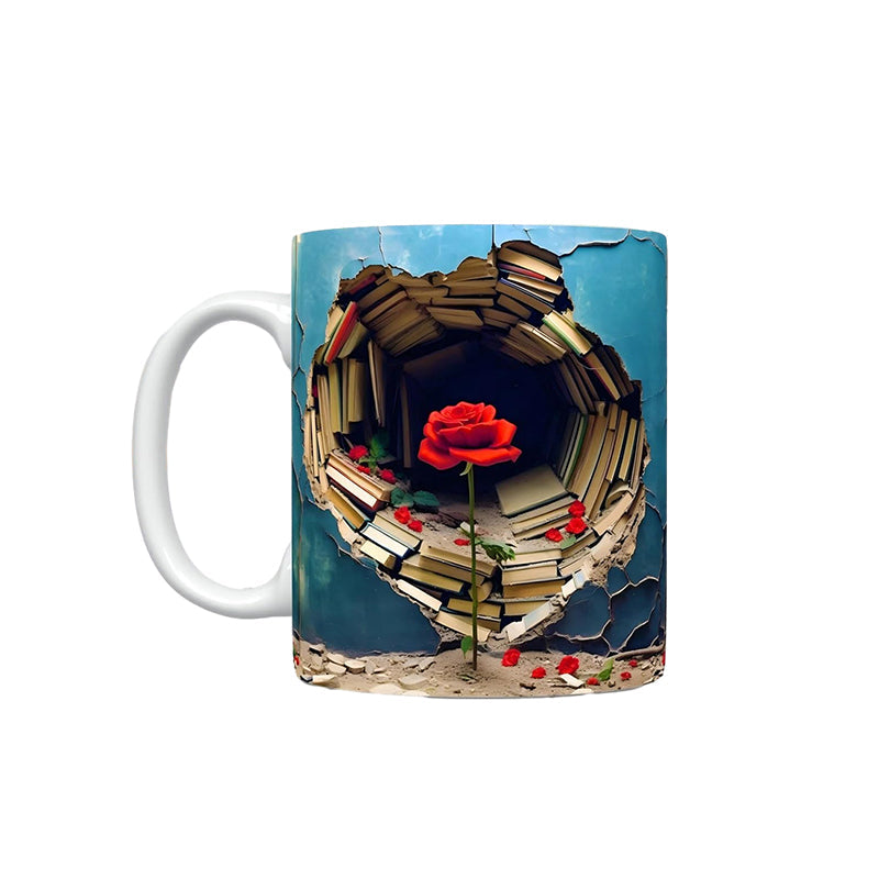 skorter | 3d Floral Book Shelf Rissloch Coffee Mug