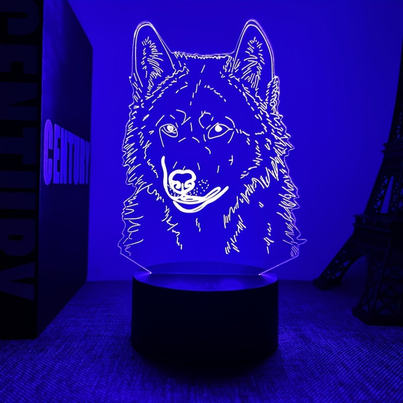 Skorter | WolfLight - 3D Night Lamp with Touch Control and Black Base