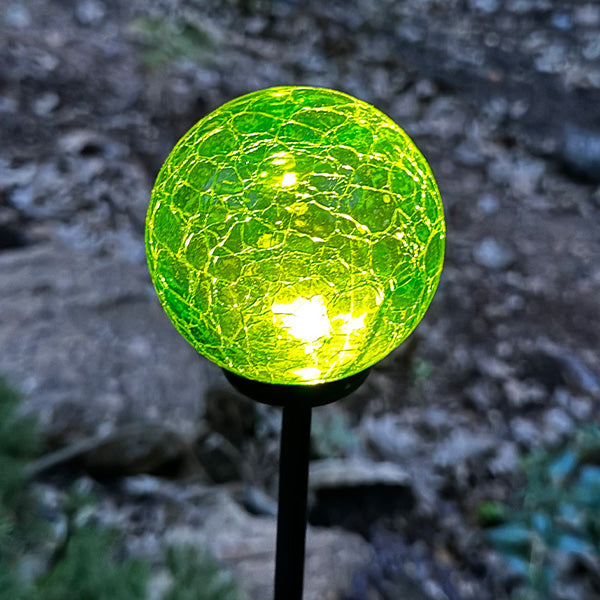 Skorter | Multicolored solar LED crackle ball garden stakes, set of 4