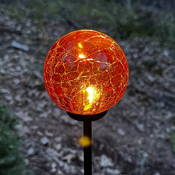 Skorter | Multicolored solar LED crackle ball garden stakes, set of 4