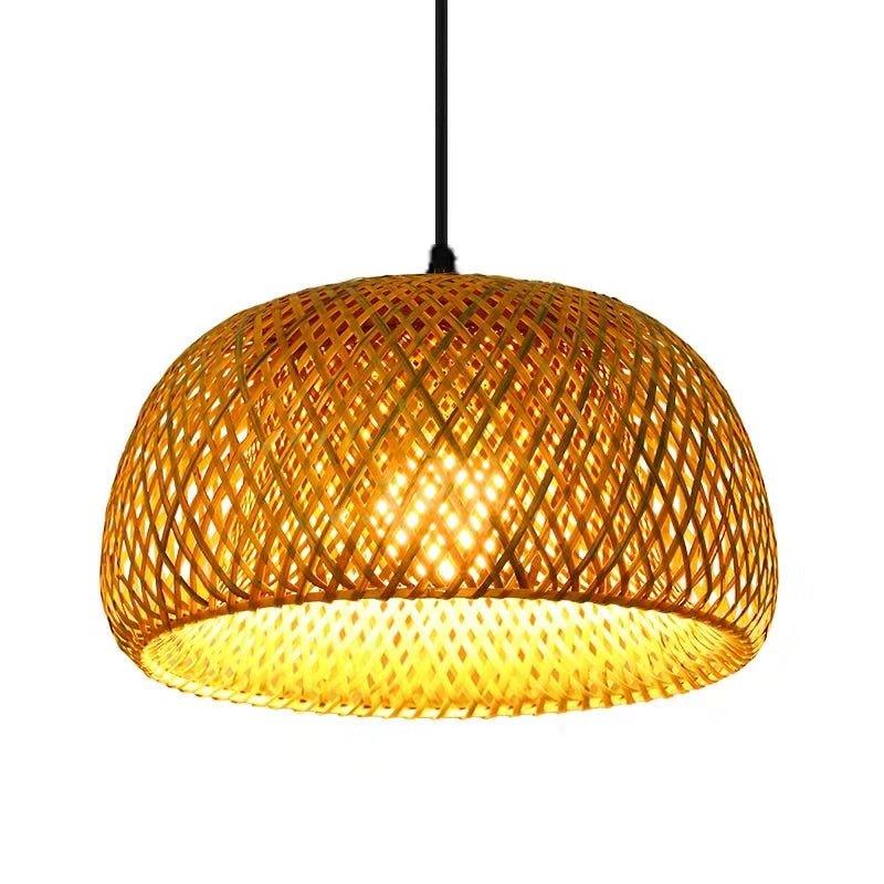 Skorter | Hanging ceiling lamp made of bamboo C │ Handmade lighting from wood and rattan for interior decoration
