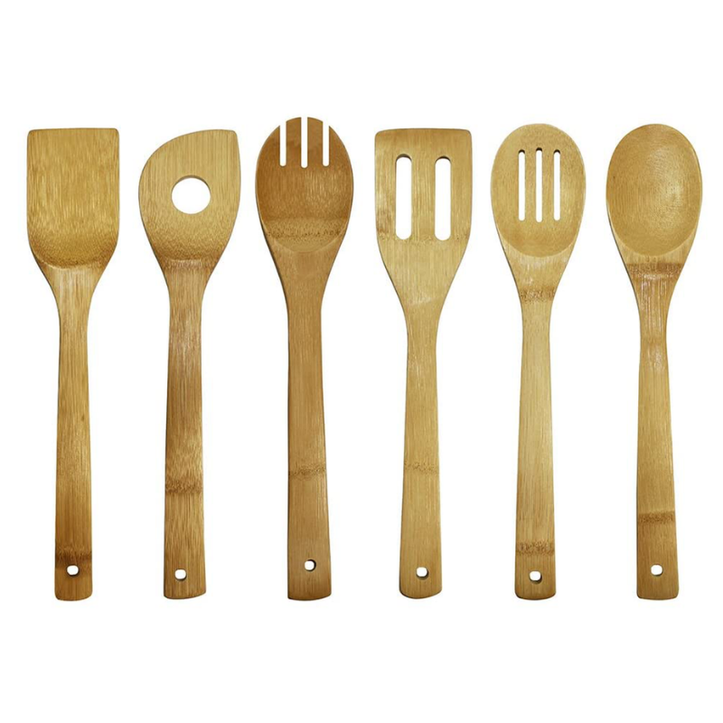 Skørter | 6 Pieces Oceanstar Bamboo Kitchen Tool Set With Hole For Hanging