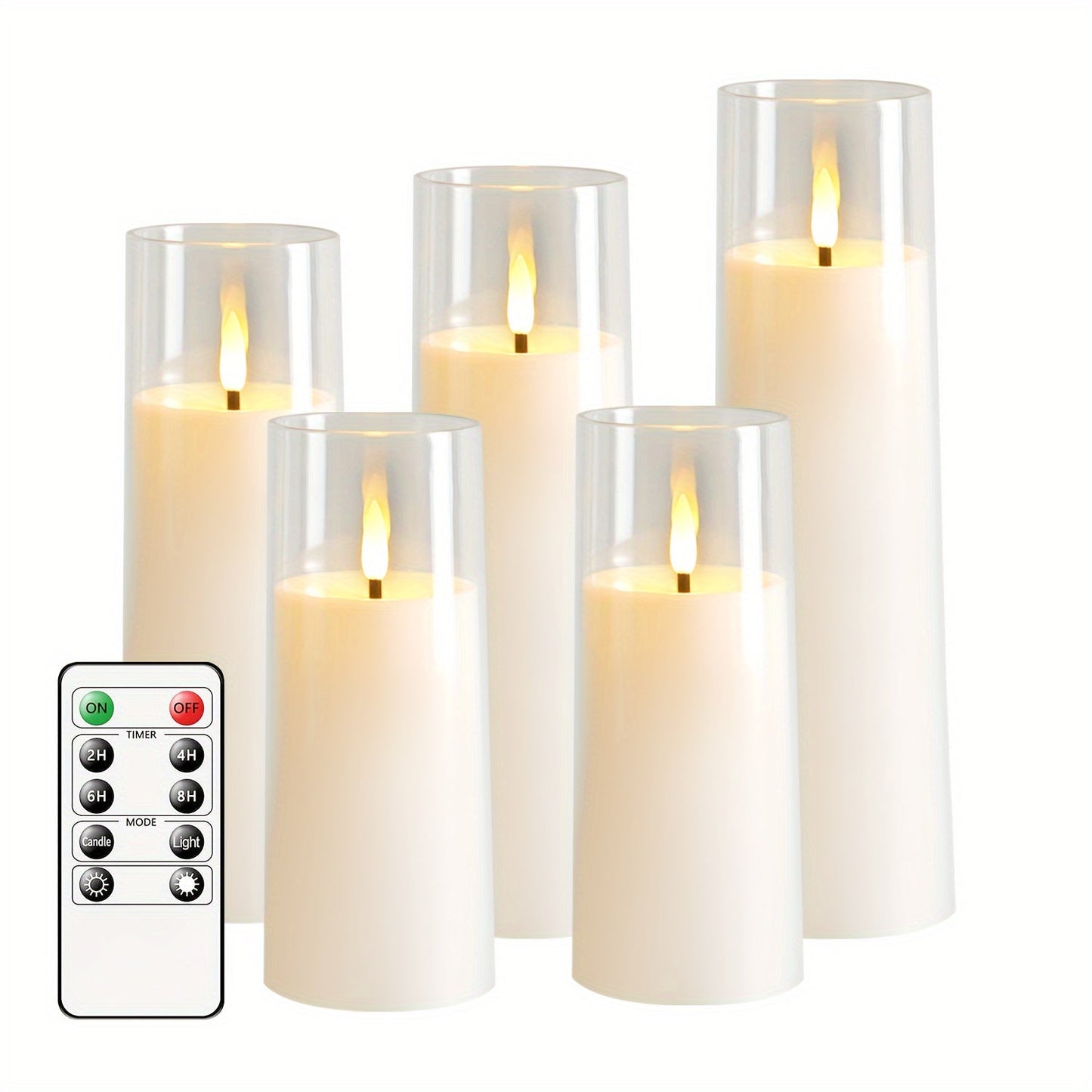 Skorter | 5pcs LED Flameless Candles with Remote Control - For Christmas, Halloween, Wedding Decor