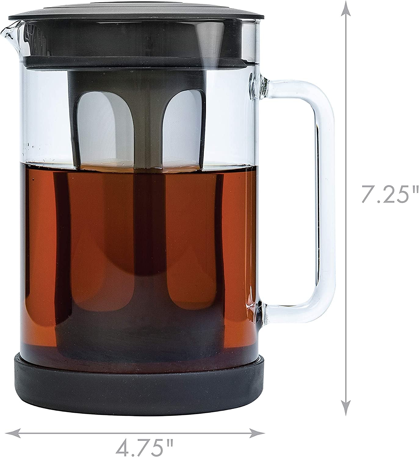 Skørter | Cold Brew Iced Coffee Maker with durable glass carafe and airtight lid, dishwasher safe, perfect 6 cup size, 1.6 qt
