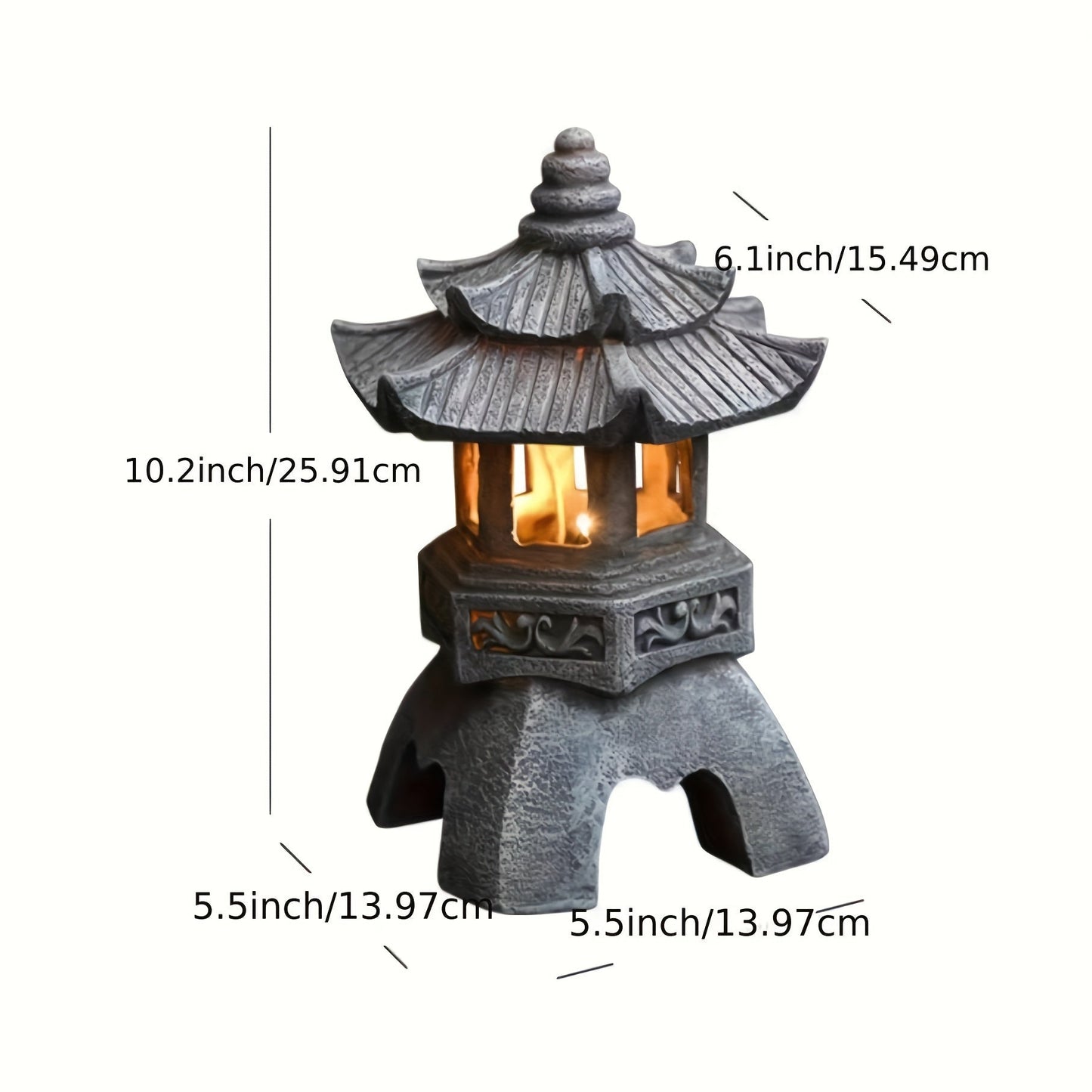 Skorter | LumiLicht - Solar Energy Pagoda Lantern statue, Zen decoration