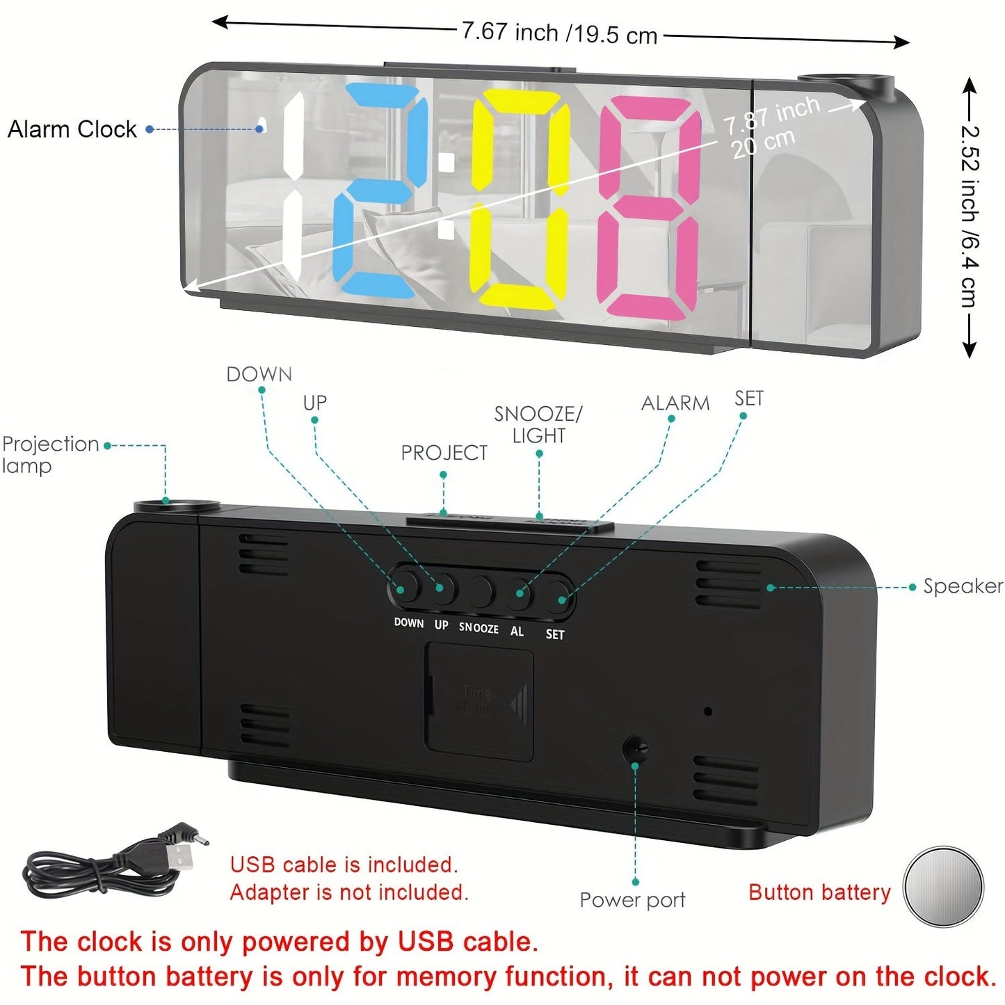Skorter | ProjectTime - Digital Project Clock with LED and Mirror Screen