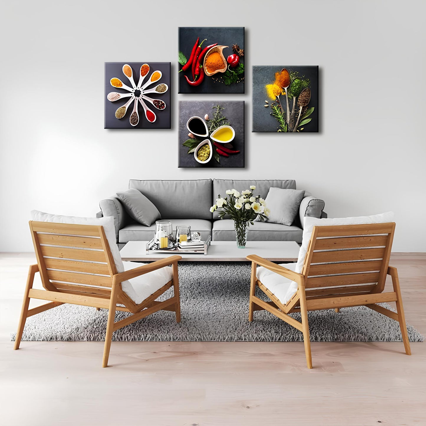 Skorter Decorative Spice Printed Canvas 4 pieces