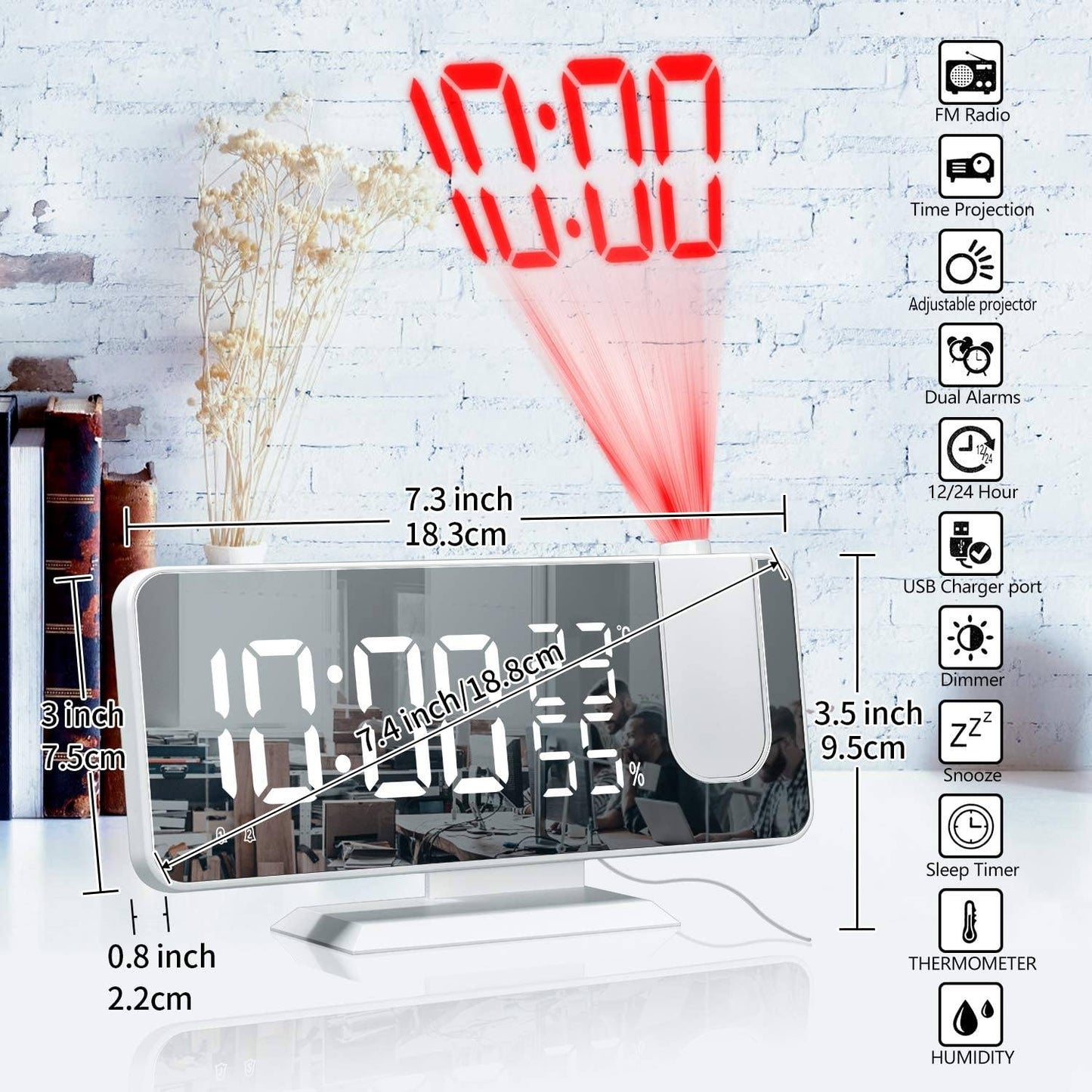 Skorter | Bedroom Projection Digital Alarm Clock