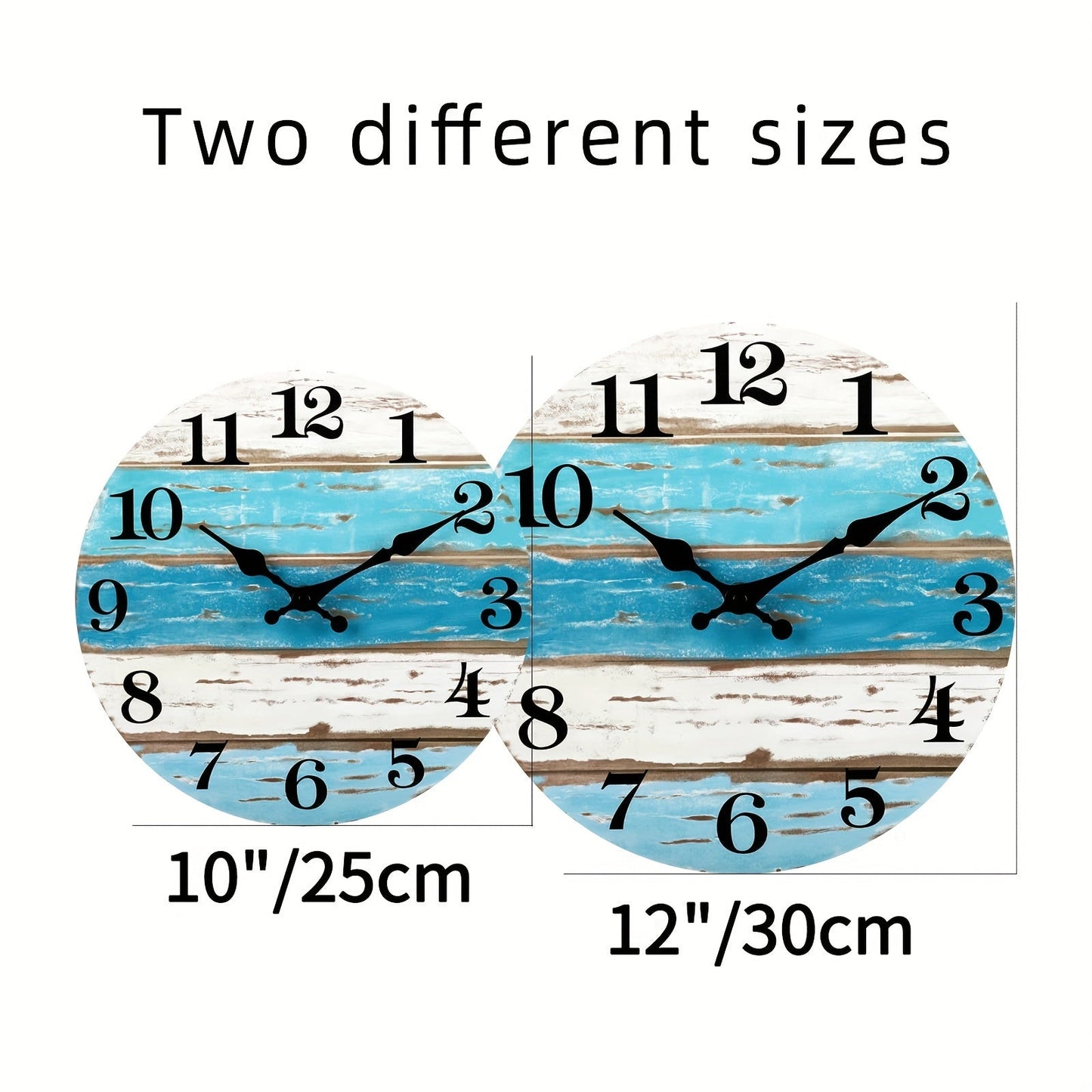 Skorter | Nautical Wall Clock - Silent Round Clock, Blue Theme for Outdoor and Indoor