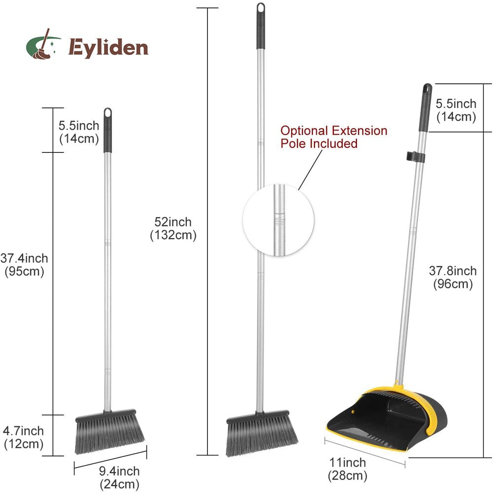 Skørter | Broom Plastic Shovel Set Brush 52" Broom Lightweight Dark Grey