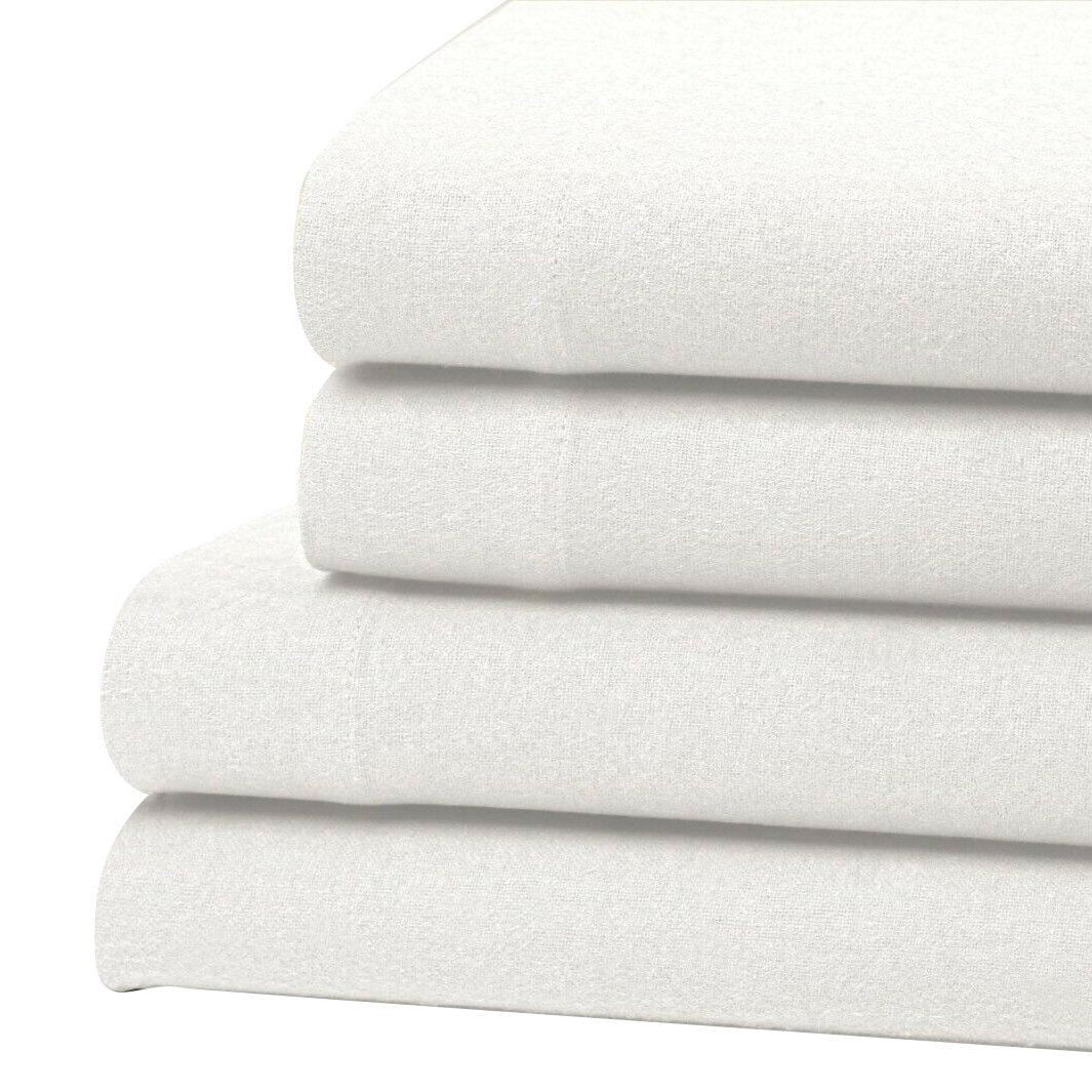 Skorter | Bibb Home 100% Cotton Solid Flannel Deep Pocket Sheet Set