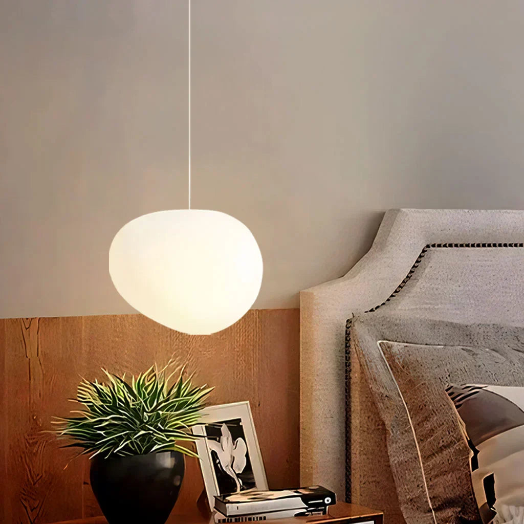 Skorter | pendant lamp in white stone shape for ambiance lighting