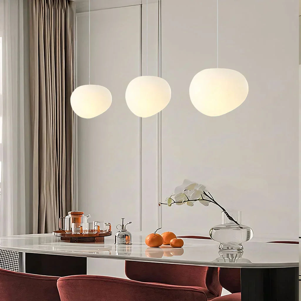 Skorter | pendant lamp in white stone shape for ambiance lighting