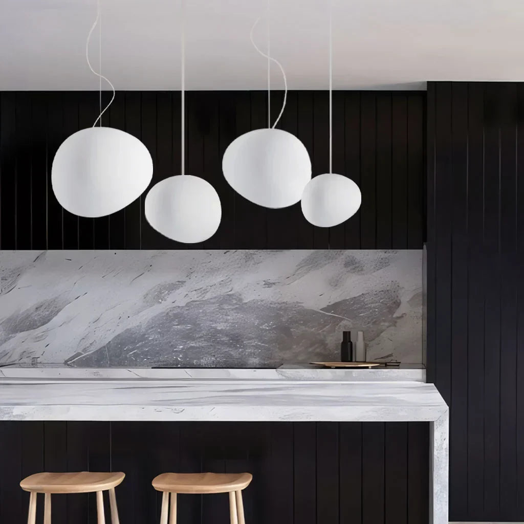 Skorter | pendant lamp in white stone shape for ambiance lighting