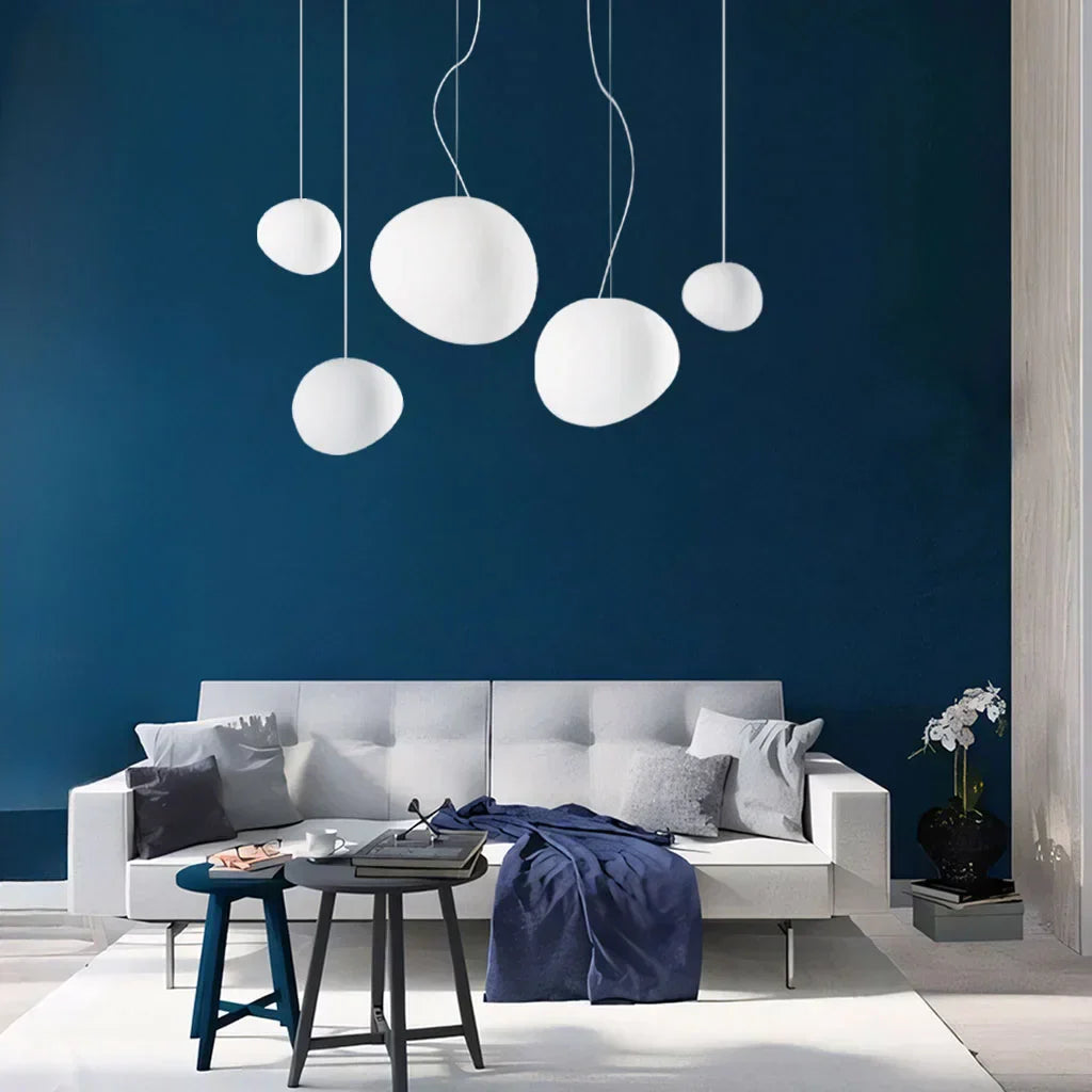 Skorter | pendant lamp in white stone shape for ambiance lighting