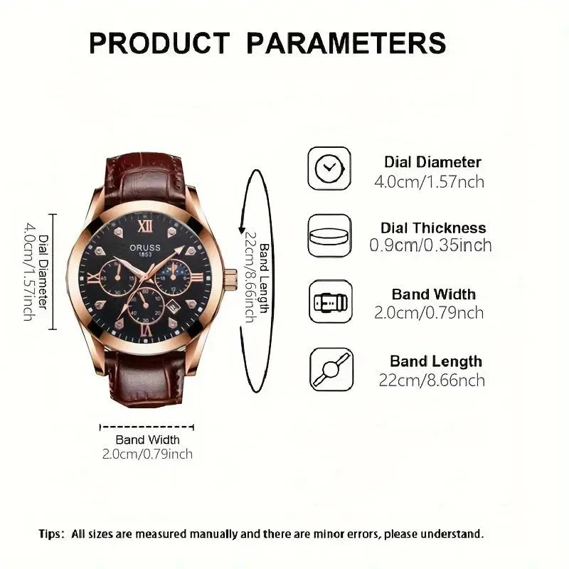 Skorter | Brown Leather Fashion Quartz Watch